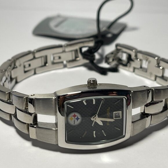 Pittsburgh Steelers NFL Stainless-Steel Bracelet Watch by Fossil !!NEW!! (RARE) - Picture 2 of 6